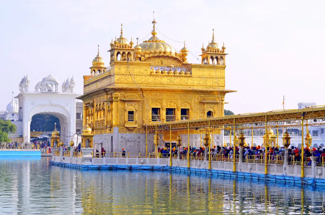 The Golden Temple in Amritsar reflected in the sarovar
